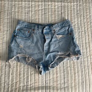 Levi's Blue Jean Shorts Distressed Cut-Off Style